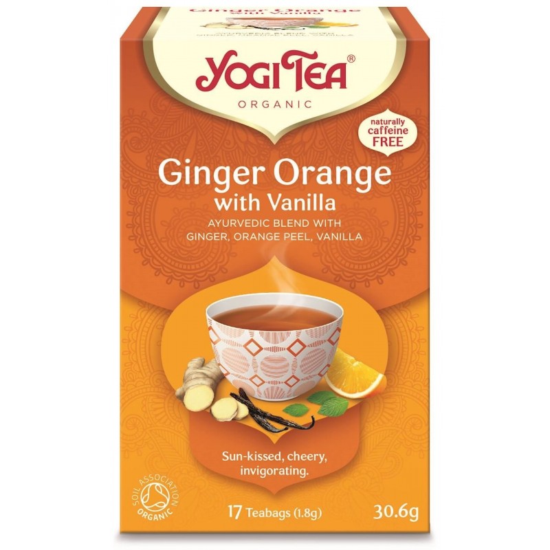 HERBATKA IMBIROWO - POMARAŃCZOWA Z WANILIĄ (GINGER ORANGE WITH VANILLA) BIO (17 x 1,8 g) 30,6 g - YOGI TEA