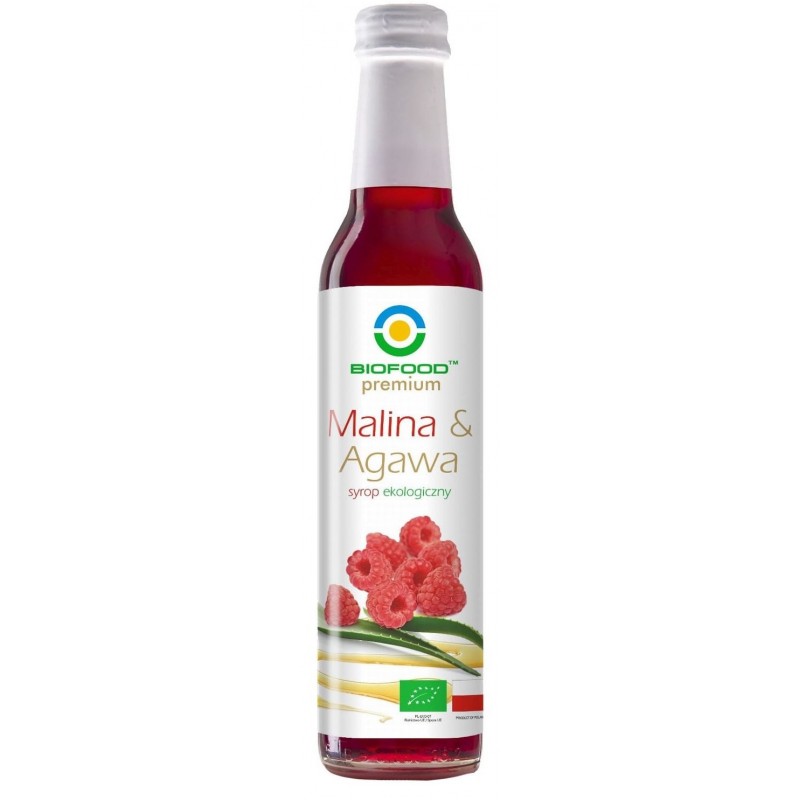 SYROP MALINA Z AGAWĄ BIO 250 ml - BIO FOOD
