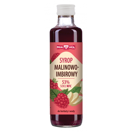 Syrop malinowo - imbirowy 53% soku 250ml POLSKA RÓŻA