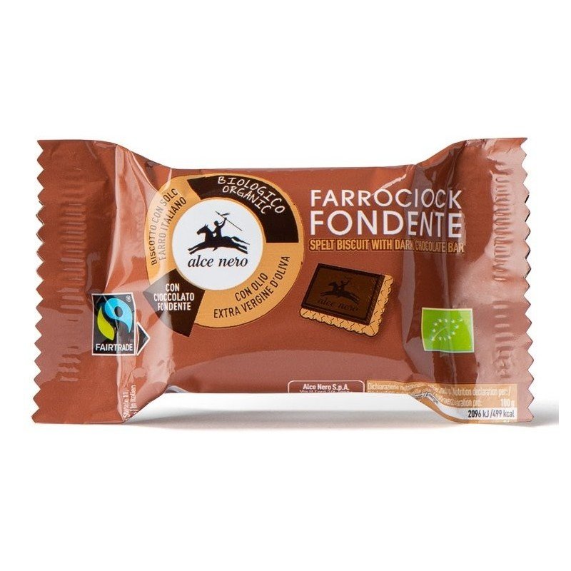 HERBATNIKI ORKISZOWE Z GORZKĄ CZEKOLADĄ FAIR TRADE BIO 28 g - ALCE NERO