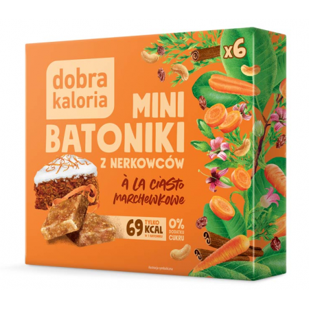 DOBRA KALORIA Mini batoniki a'la ciasto marchewkowe z nerkowców (6x17g) KUBARA