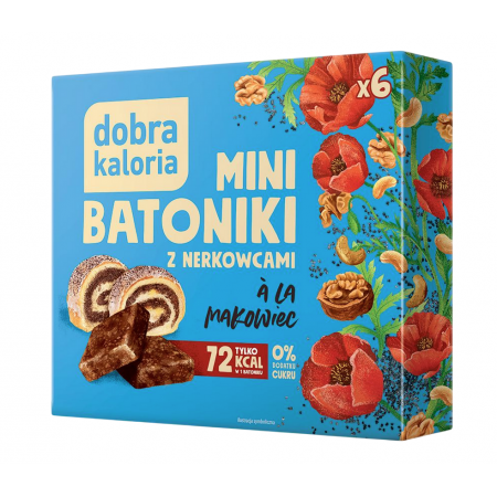 DOBRA KALORIA Mini batoniki a'la makowiec z nerkowców (6x18g) KUBARA