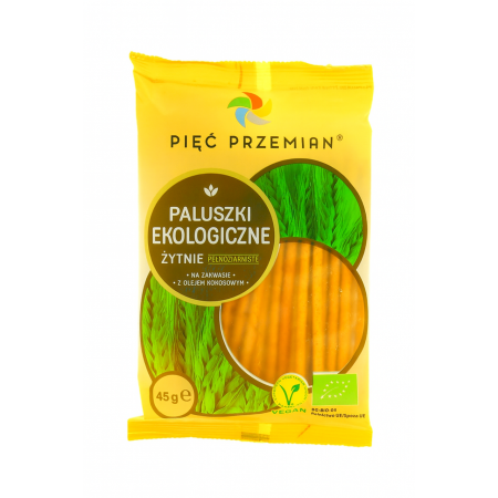 PIĘĆ PRZEMIAN Paluszki żytnie pełnoziarniste BIO 45g
