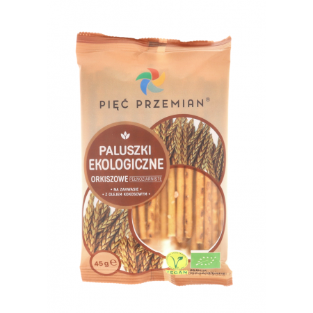 PIĘĆ PRZEMIAN Paluszki orkiszowe pełnoziarniste BIO 45g
