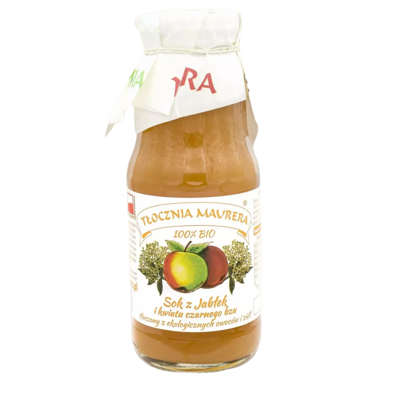 SOK JABŁKOWY Z KWIATEM CZARNEGO BZU NFC BIO 300 ml - TŁOCZNIA MAURERA