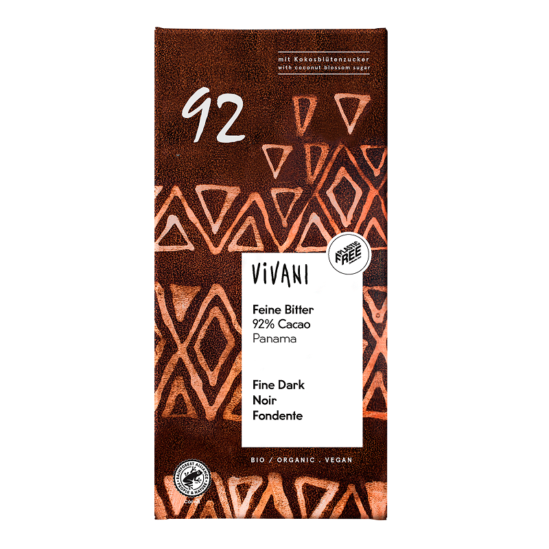 CZEKOLADA GORZKA 92 % BIO 80 g - VIVANI