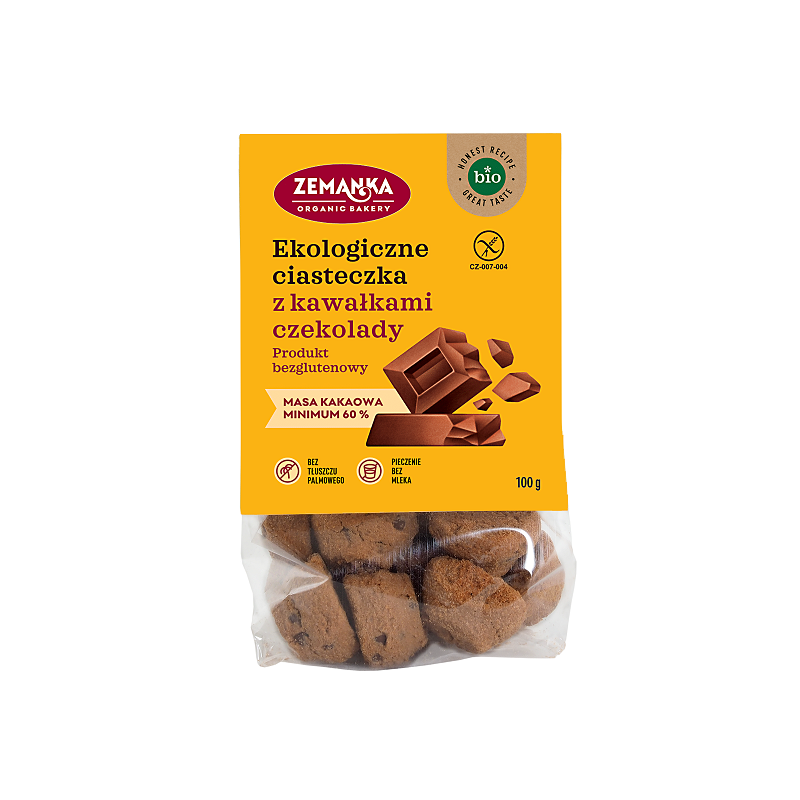 CIASTKA Z KAWAŁKAMI CZEKOLADY BEZGLUTENOWE BIO 100 g - ZEMANKA