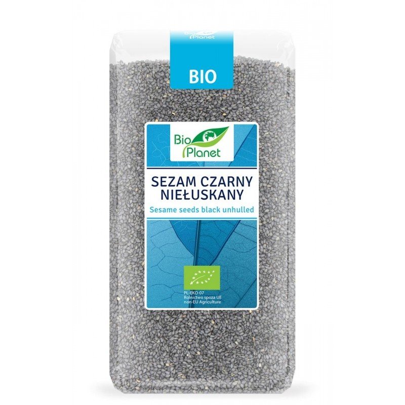 SEZAM CZARNY NIEŁUSKANY BIO 500 g - BIO PLANET