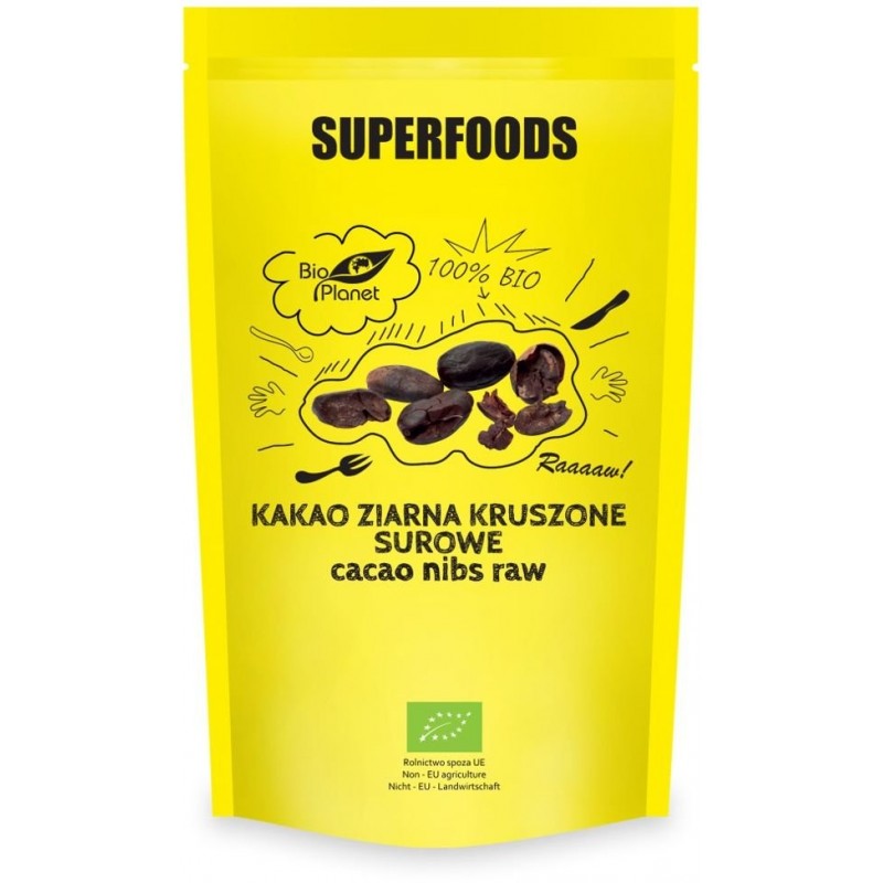 KAKAO ZIARNA KRUSZONE SUROWE BIO 250 g - BIO PLANET