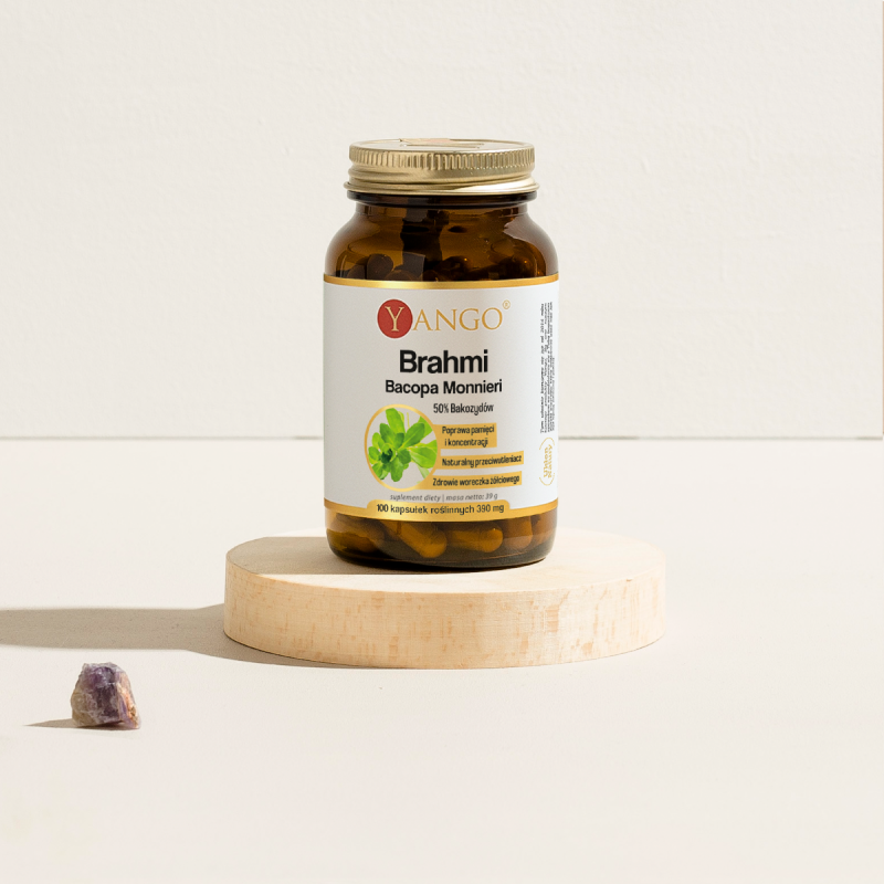 Brahmi Bacopa - Bacopa Monnieri - ekstrakt 50% bakozydów - 100 kaps.