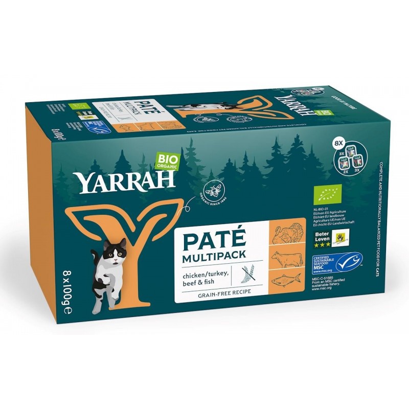 (DLA KOTA) MULTIPACK PASZTET BIO (8 x 100 g) 800 g - YARRAH