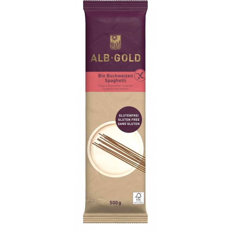 MAKARON (KUKURYDZIANO - RYŻOWY) SPAGHETTI BEZGLUTENOWY BIO 500 g - ALB GOLD