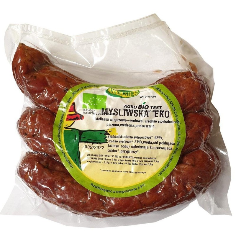 KIEŁBASA MYŚLIWSKA EKOLOGICZNA – 200g – ROLMIĘS