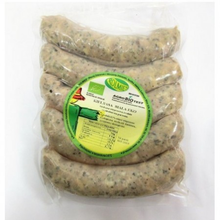 KIEŁBASA BIAŁA PARZONA EKOLOGICZNA – 400g – ROLMIĘS