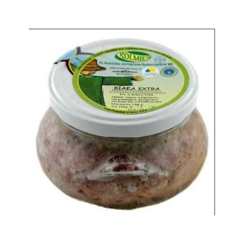 KIEŁBASA BIAŁA EKOLOGICZNA - 250g (SŁOIK) – ROLMIĘS