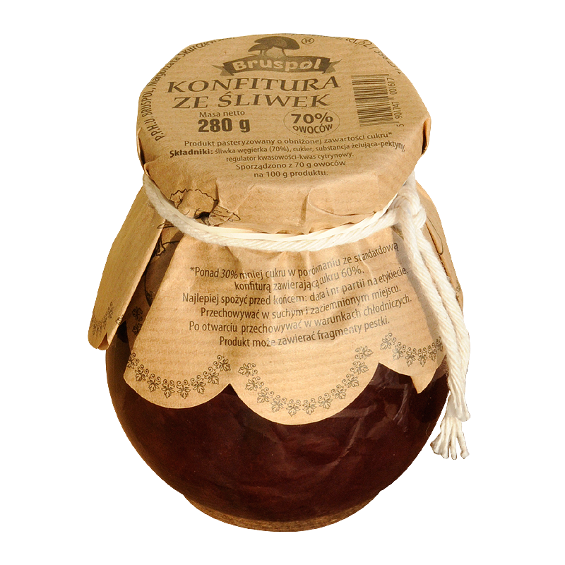 KONFITURA ZE ŚLIWEK – 280G – BRUSPOL