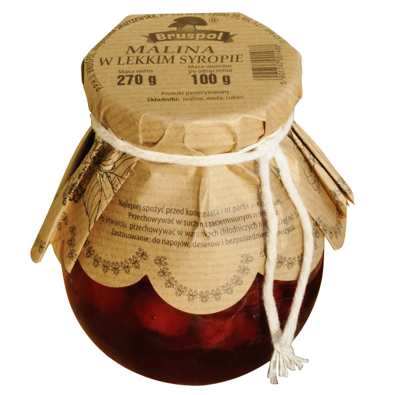 MALINA W LEKKIM SYROPIE – 270G – BRUSPOL