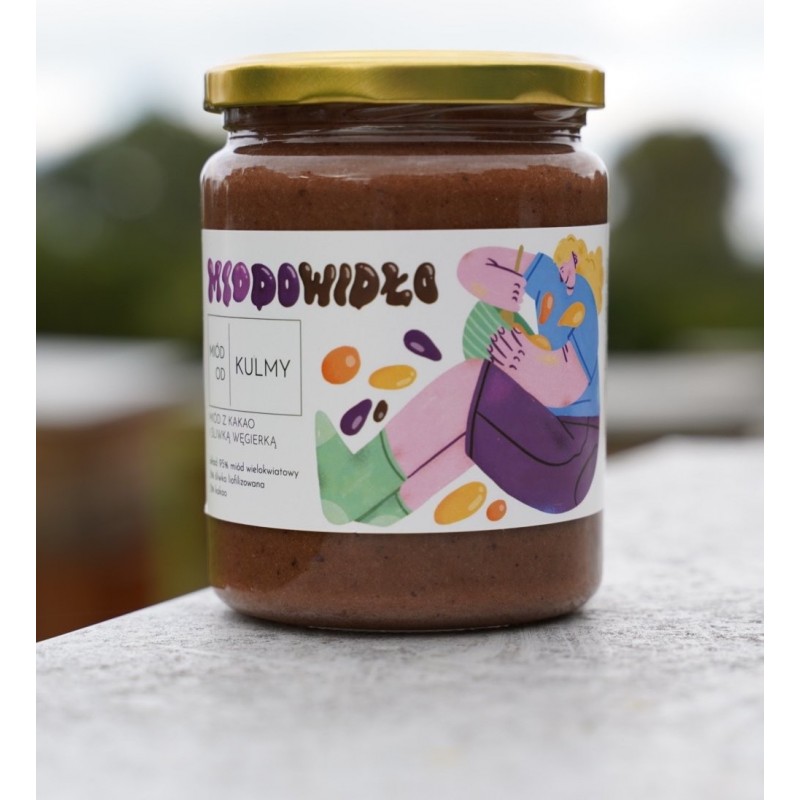 Miodowidło z Orzecem Laskowym, Śliwką i Kakao - 600g - MIÓD OD KULMY