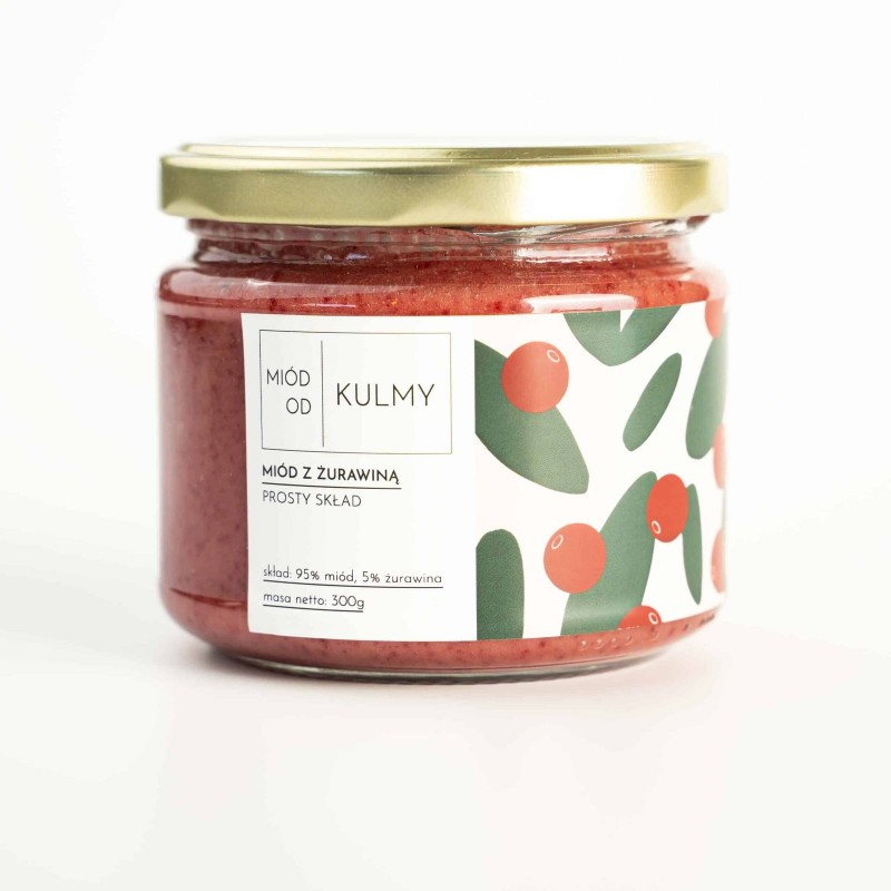 Miód z żurawiną - 350g - MIÓD OD KULMY