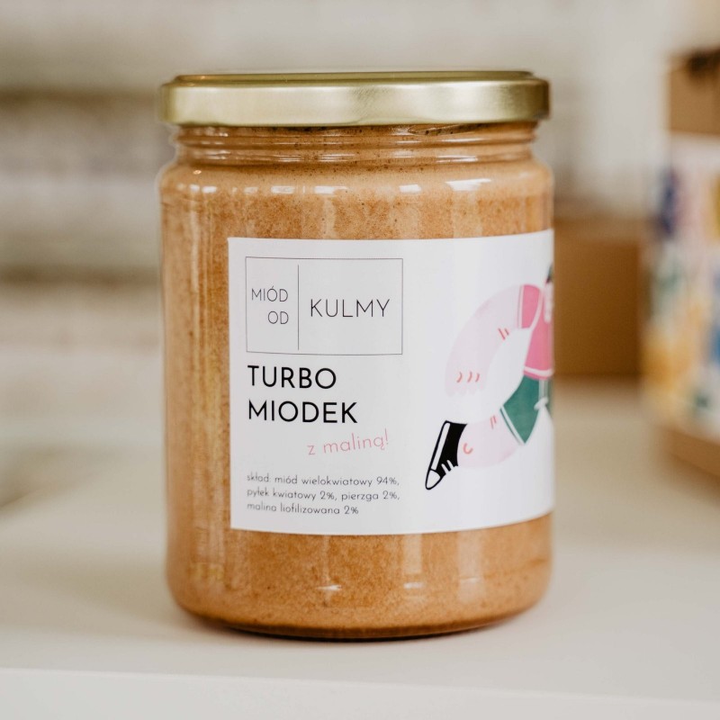 Turbo miodek dla dzieci z maliną - 300g - MIÓD OD KULMY