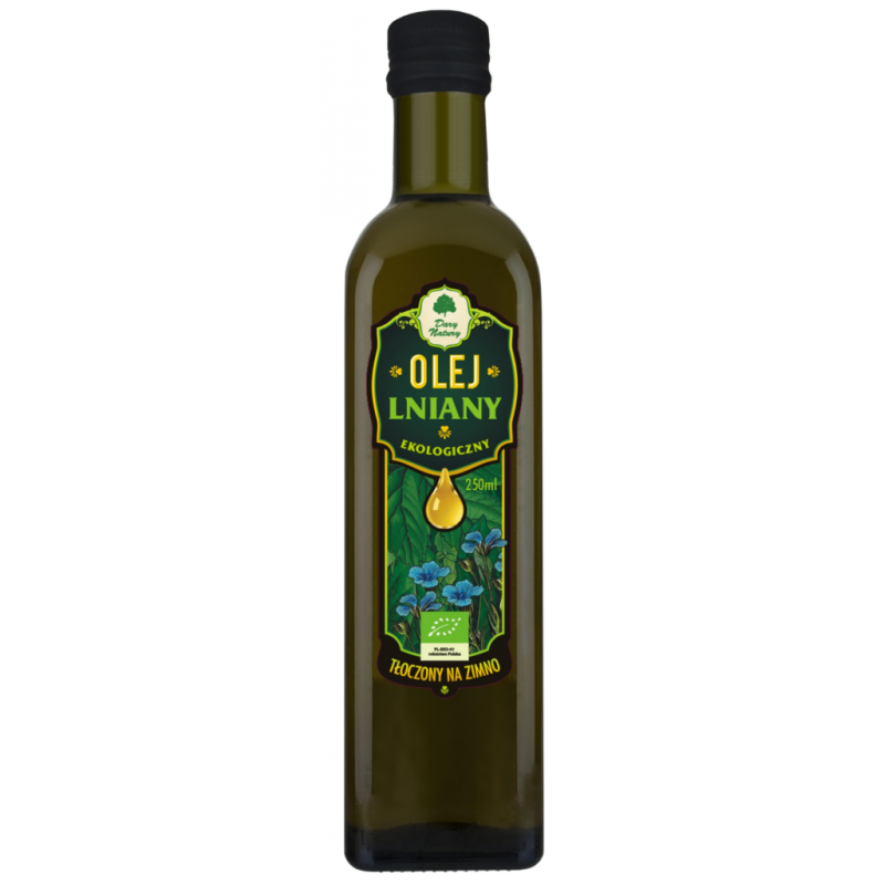 OLEJ LNIANY TŁOCZONY NA ZIMNO BIO 250 ml - DARY NATURY