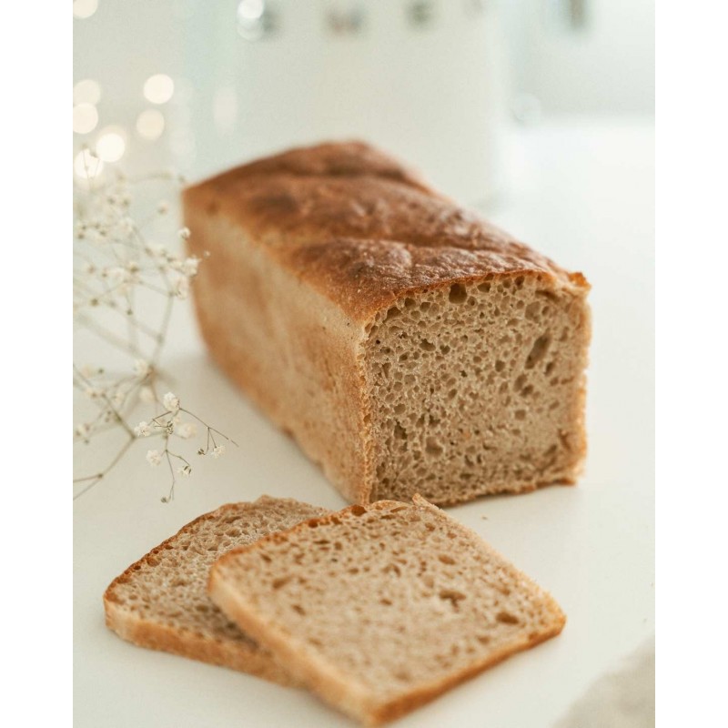 CHLEB Z PŁASKURKI NA ZAKWASIE ORKISZOWYM BIO – 1 kg - AGA BAGIETKA