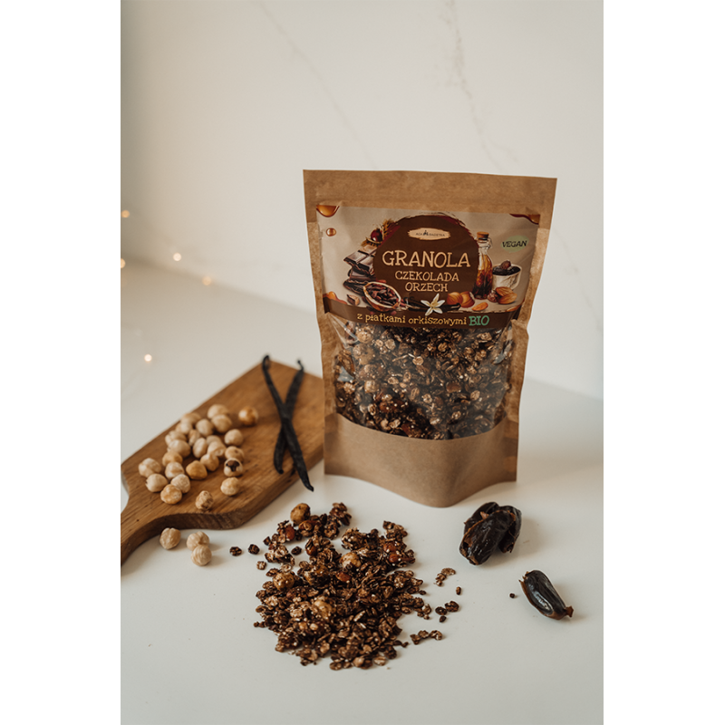GRANOLA ORKISZOWA CZEKOLADA – ORZECH – 300 g - AGA BAGIETKA