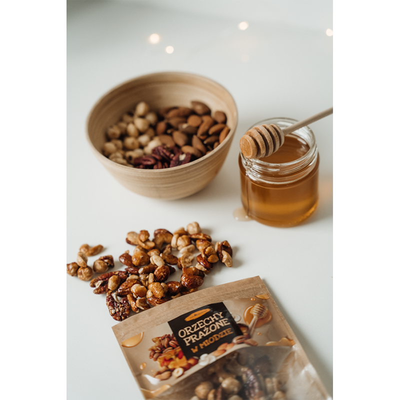 ORZECHY PRAŻONE W MIODZIE – 180 g - AGA BAGIETKA