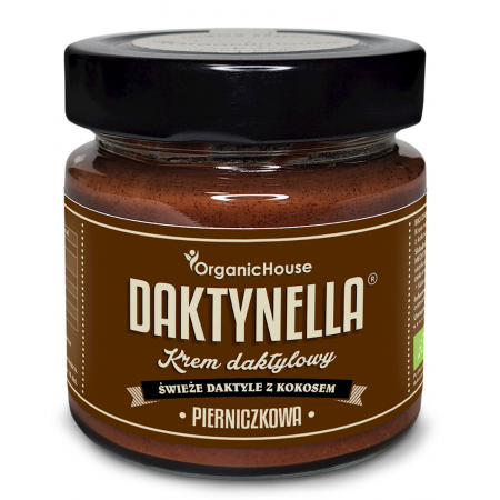KREM KOKOS - DAKTYLE MEDJOOL - PIERNICZKOWY BEZGLUTENOWY BIO 190 g - ORGANICHOUSE (DAKTYNELLA) (PRODUKT SEZONOWY)