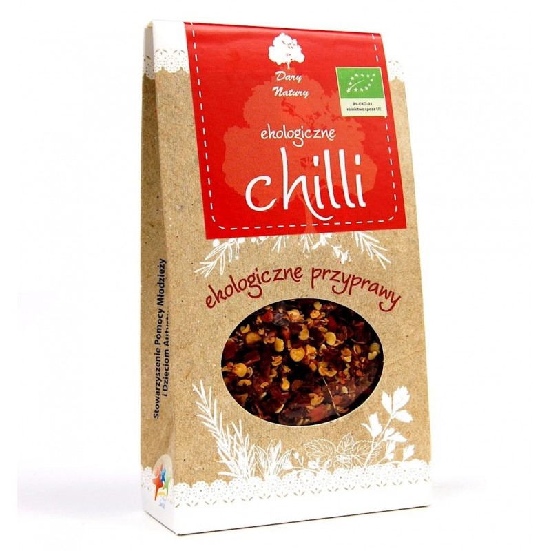 CHILI PŁATKI BIO 30 g - DARY NATURY