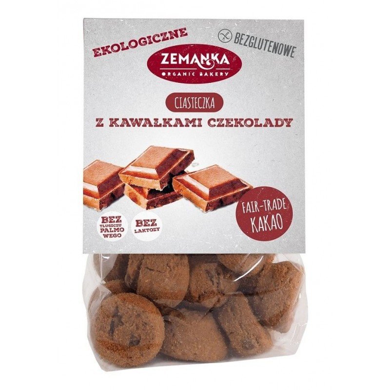 CIASTKA Z KAWAŁKAMI CZEKOLADY BEZGLUTENOWE BIO 100 g - ZEMANKA