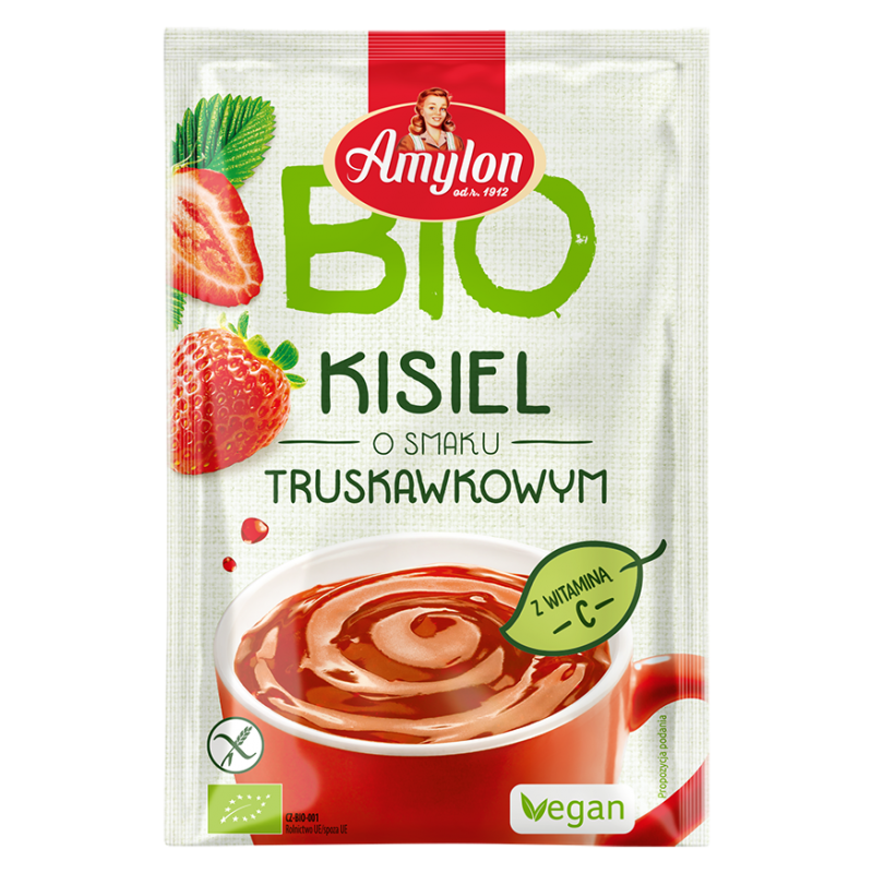 KISIEL INSTANT O SMAKU TRUSKAWKOWYM BEZGLUTENOWY BIO 30 g - AMYLON