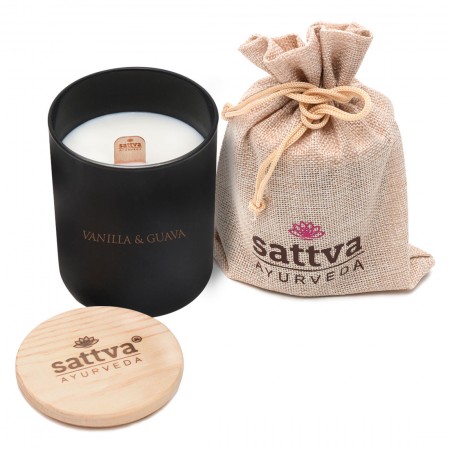 ŚWIECA SOJOWA WANILIA I GUAWA 200 ml - SATTVA (AYURVEDA)