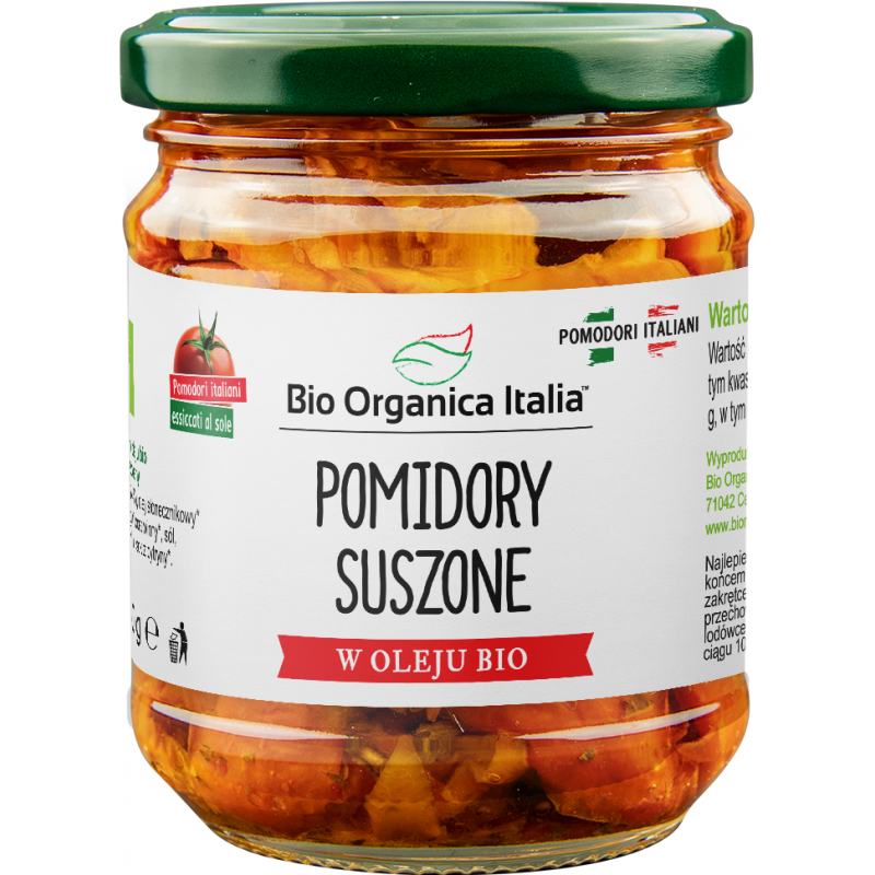 POMIDORY SUSZONE W OLEJU BIO 190 g (SŁOIK) - BIO ORGANICA ITALIA