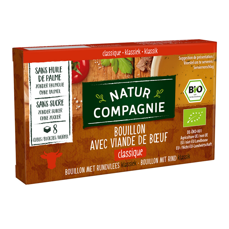 BULION - KOSTKI WARZYWNE BEZ DODATKU CUKRÓW BIO (12 x 10,5 g) 126 g - NATUR COMPAGNIE