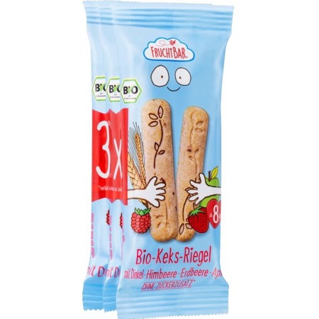 Ciasteczka orkiszowo-pszenne malina, truskawka, jabłko powyżej 8 miesięcy 3x BIO 30 g