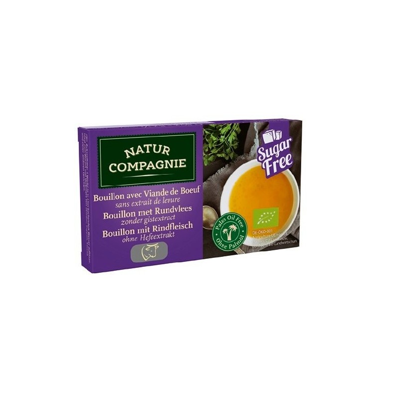 BULION - KOSTKI WOŁOWE BEZ DODATU CUKRÓW I DROŻDŻY BIO (8 x 10 g) 80 g - NATUR COMPAGNIE
