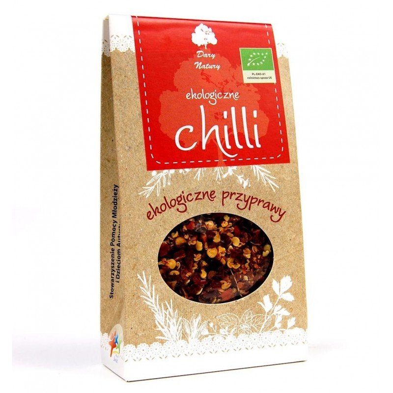 CHILI PŁATKI BIO 30 g - DARY NATURY