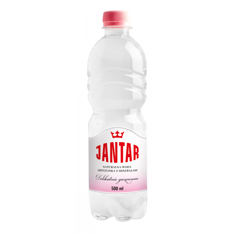 WODA ŹRÓDLANA ŚREDNIOZMINERALIZOWANA LEKKO GAZOWANA 500 ml - JANTAR