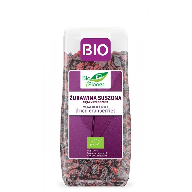 ŻURAWINA SUSZONA CIĘTA NIESŁODZONA BIO 100 g - BIO PLANET