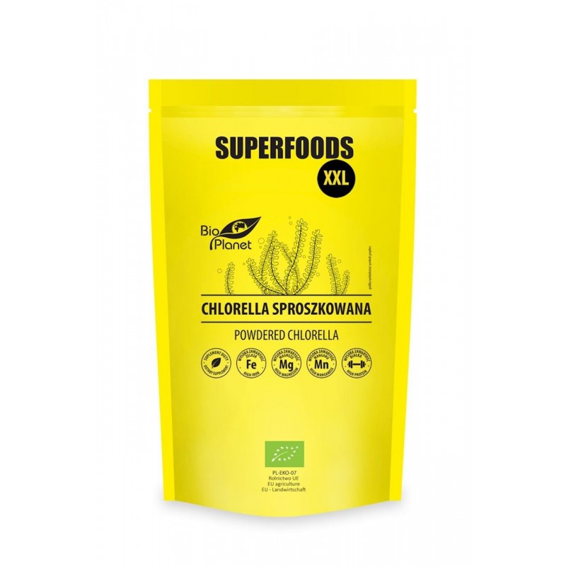CHLORELLA SPROSZKOWANA BIO 600 g - BIO PLANET