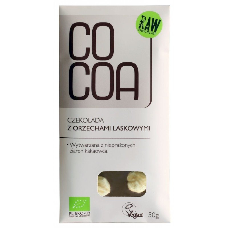 CZEKOLADA Z ORZECHAMI LASKOWYMI BIO 50 g - COCOA
