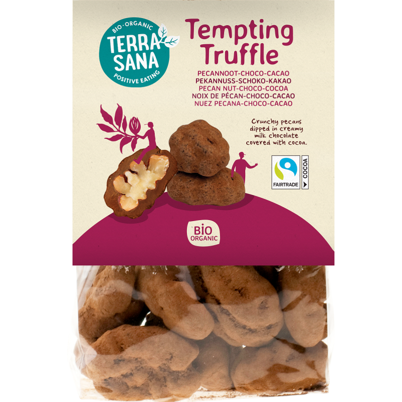 ORZECHY PEKAN W CZEKOLADZIE MLECZNEJ I KAKAO BIO 100 g - TERRASANA