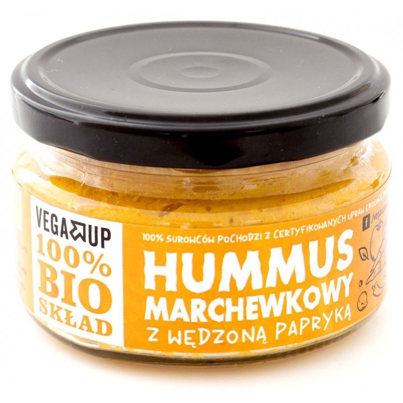 HUMMUS MARCHEWKOWY Z WĘDZONĄ PAPRYKĄ BIO 190 g - VEGA UP