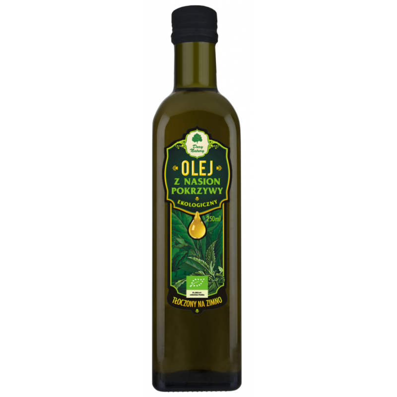 OLEJ Z NASION POKRZYWY TŁOCZONY NA ZIMNO BIO 250 ml - DARY NATURY
