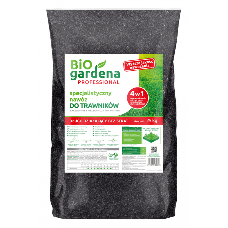 NAWÓZ DO TRAWNIKÓW SPECJALISTYCZNY ECO 25 kg - BIOGARDENA