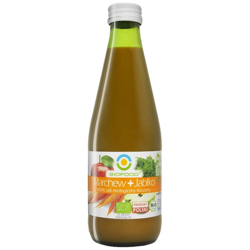 SOK JABŁKOWO - MARCHWIOWY NFC BEZGLUTENOWY BIO 300 ml - BIO FOOD