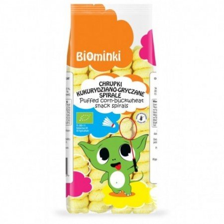 CHRUPKI KUKURYDZIANO-GRYCZANE SPIRALE BEZGLUTENOWE BIO 60 g - BIOMINKI