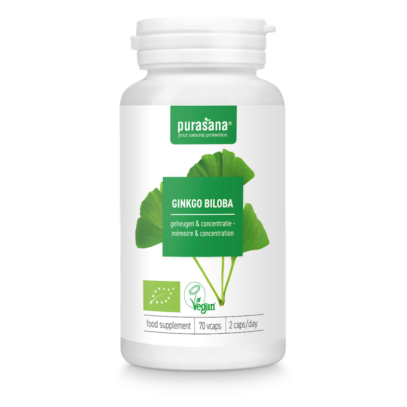 MIŁORZĄB JAPOŃSKI (GINKGO BILOBA) BIO (250 mg) 70 KAPSUŁEK - PURASANA