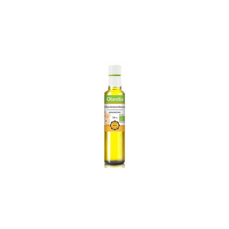 OLEJ SŁONECZNIKOWY TŁOCZONY NA ZIMNO BIO 250 ml - OLANDIA